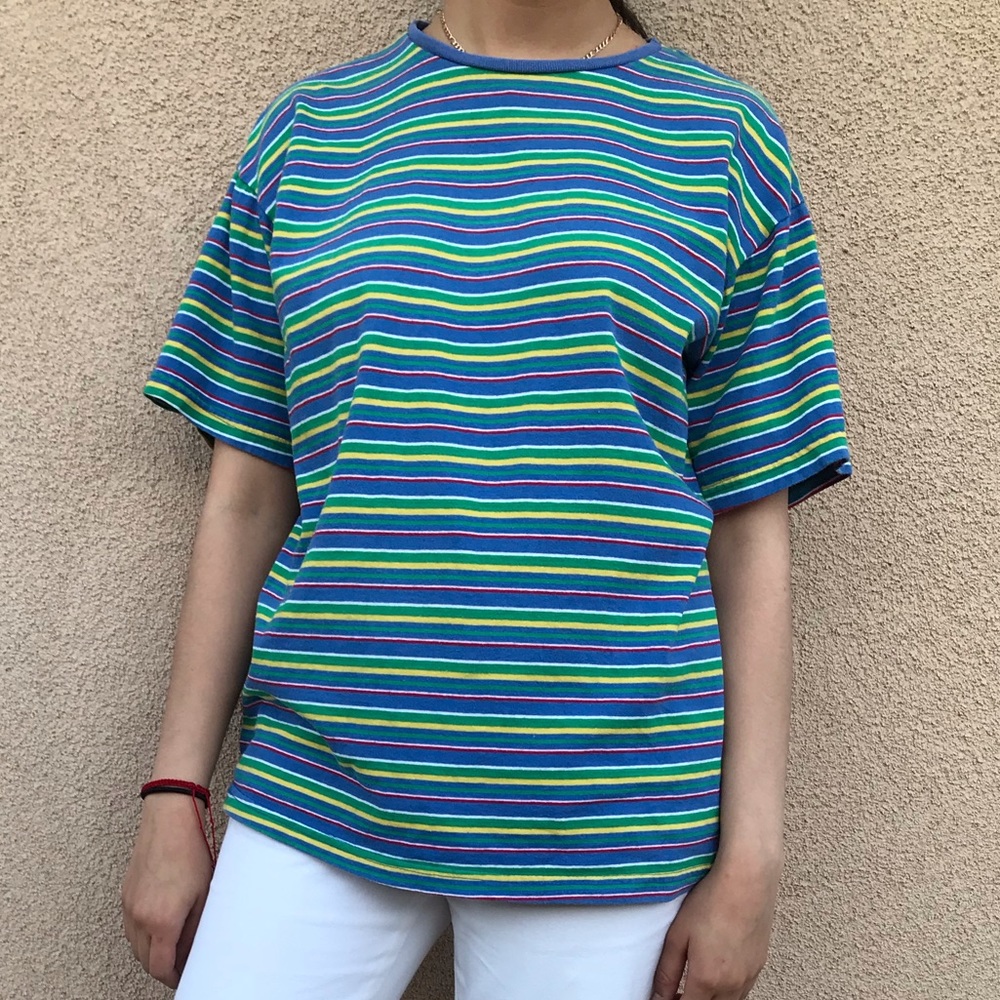 Stripe Crewneck Tee/ Streetwear shirt/ Unisex